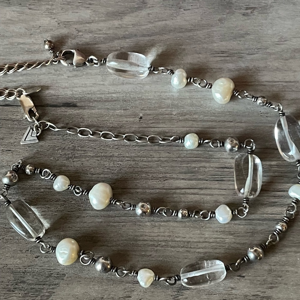 Silpada Pearl And Crystal Sterling Silver Necklace